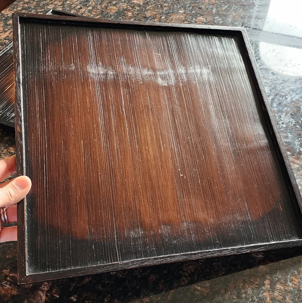 Pottery Barn bamboo wood trays